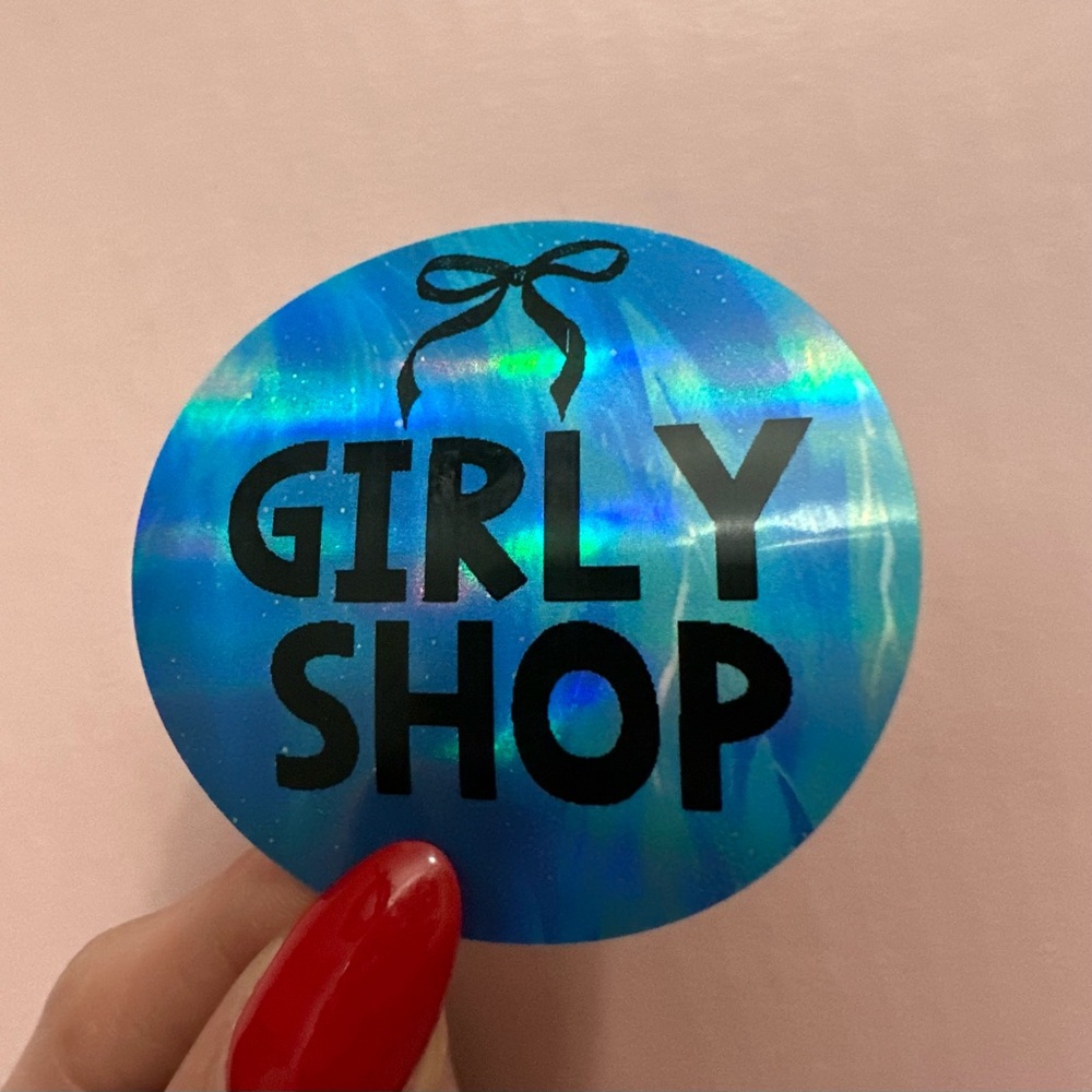50 ct. Custom 2β Round Ocean Blue Holographic Stickers - Picture 2 of 8